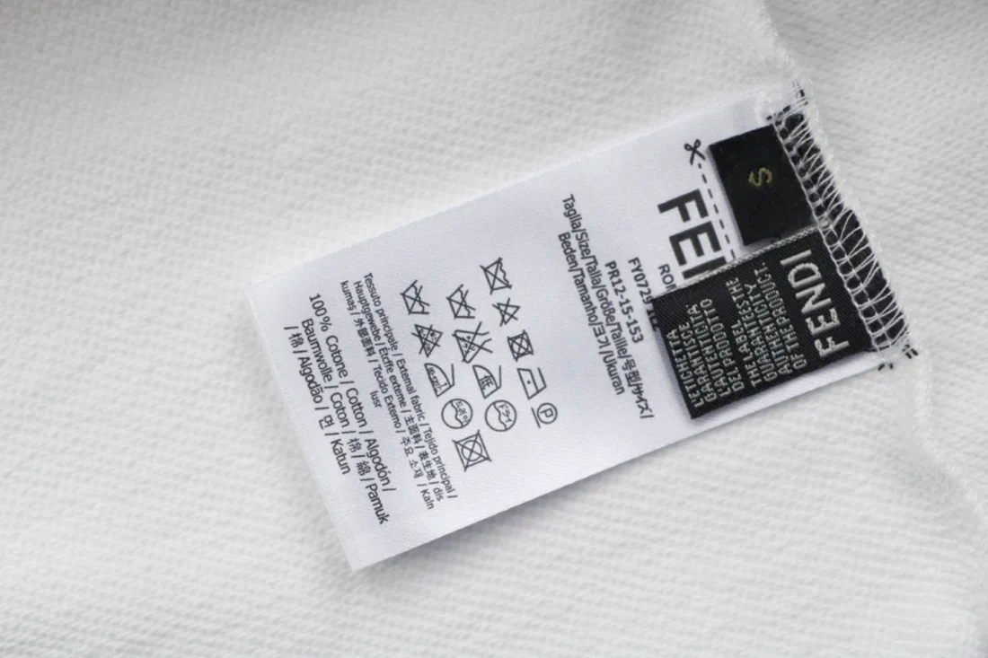 Fendi Gradient Logo Embroidered Hoodie White Wash label