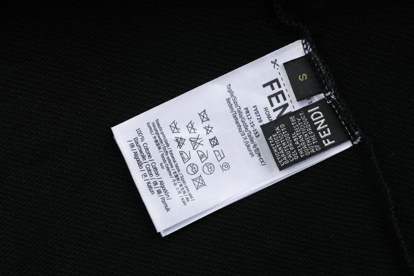 Fendi Gradient Logo Embroidered Hoodie Black Wash label