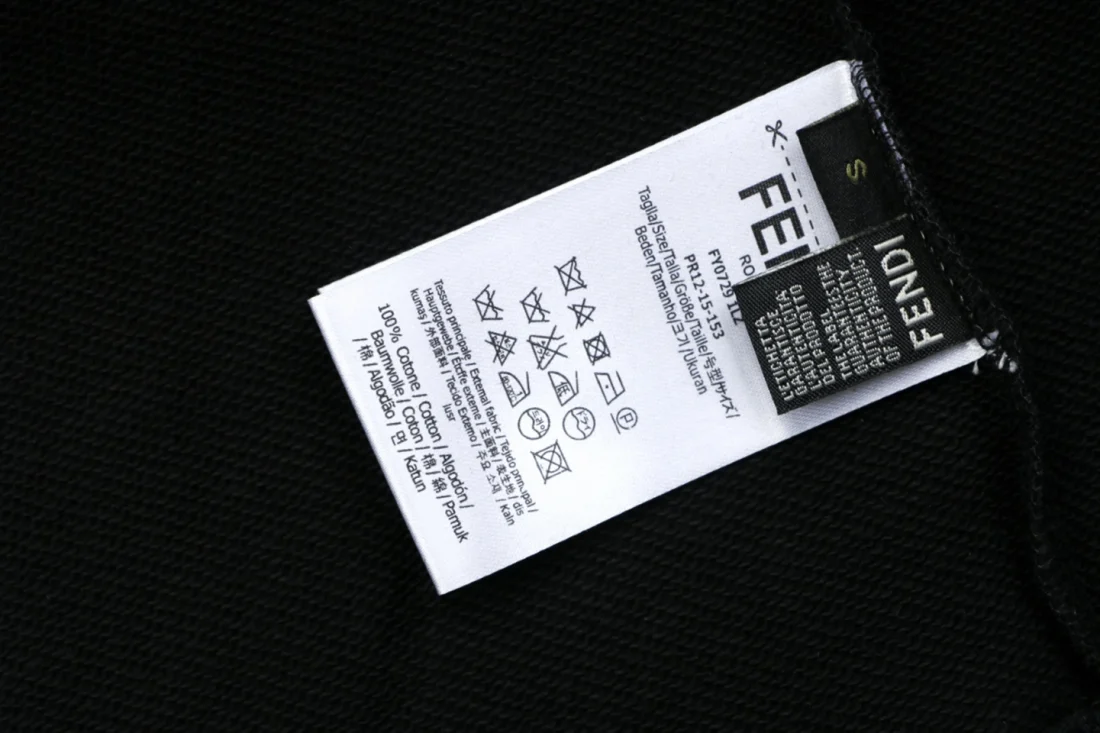 Fendi Gradient Logo Embroidered Hoodie Black Wash label