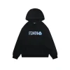Fendi Gradient Logo Embroidered Hoodie (Black/White)
