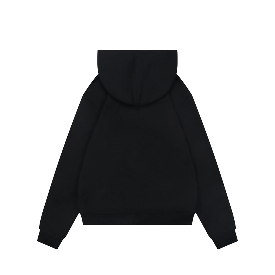 Fendi Gradient Logo Embroidered Hoodie Black Back view