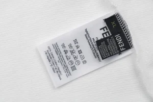 Fendi Gradient Logo Embroidered Hoodie White Wash label