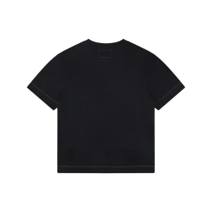 Fendi Leather Logo Pocket Contrast Stitch T-Shirt Black Back view