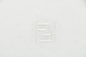 Fendi Tonal FF Embroidered Knit T-Shirt White Brand