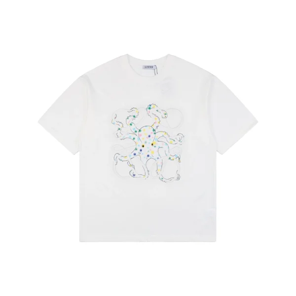 Loewe Colorful Octopus Anagram Embroidered T-Shirt Front view