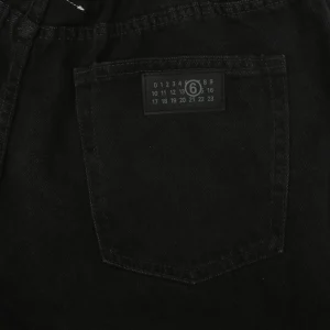 Maison Margiela Paint Splatter Distressed Black Denim Pants