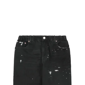 Maison Margiela Paint Splatter Distressed Black Denim Pants