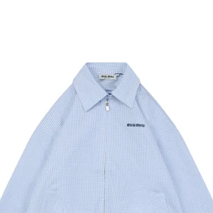 Miu Miu Gingham Zip Jacket