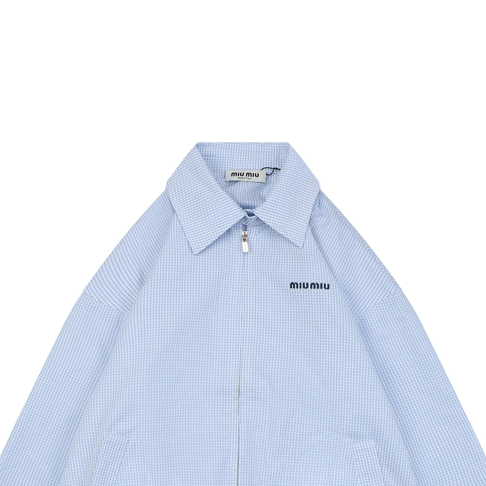 Miu Miu Gingham Zip Jacket