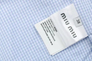 Miu Miu Gingham Zip Jacket Wash label