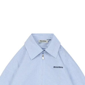 Miu Miu Gingham Zip Jacket