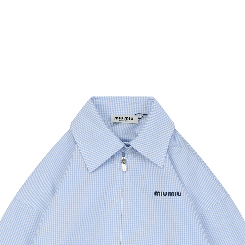 Miu Miu Gingham Zip Jacket