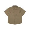 Mxxcler Logo Patch Double Pocket T-Shirt (Brown/Black)