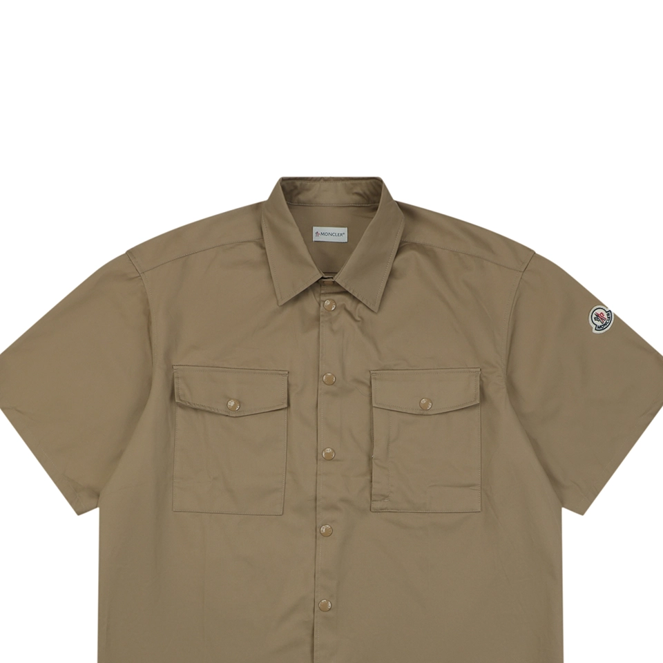 Moncler Logo Patch Double Pocket T-Shirt Brown