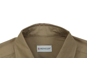 Moncler Logo Patch Double Pocket T-Shirt Brown Collar