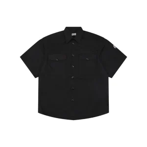 Moncler Logo Patch Double Pocket T-Shirt Black Front view