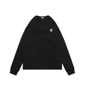 Moncler Logo Patch Shirt Black Front view