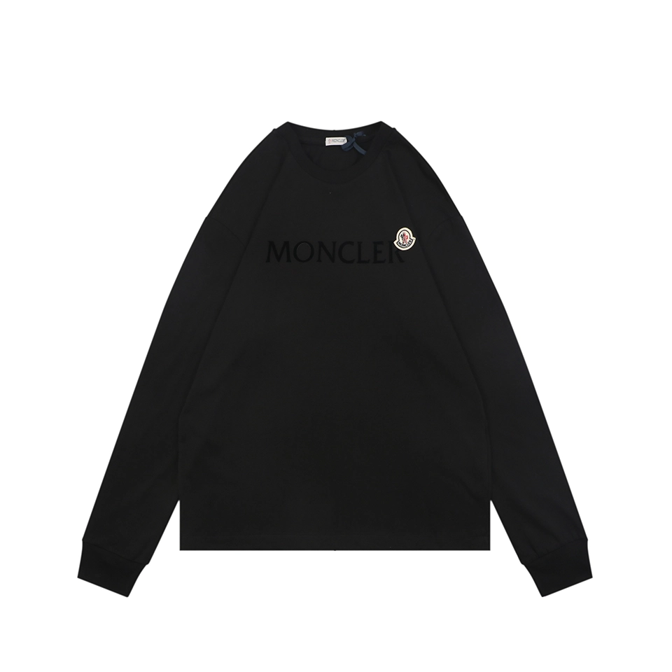 Moncler Logo Patch Shirt Black Front view