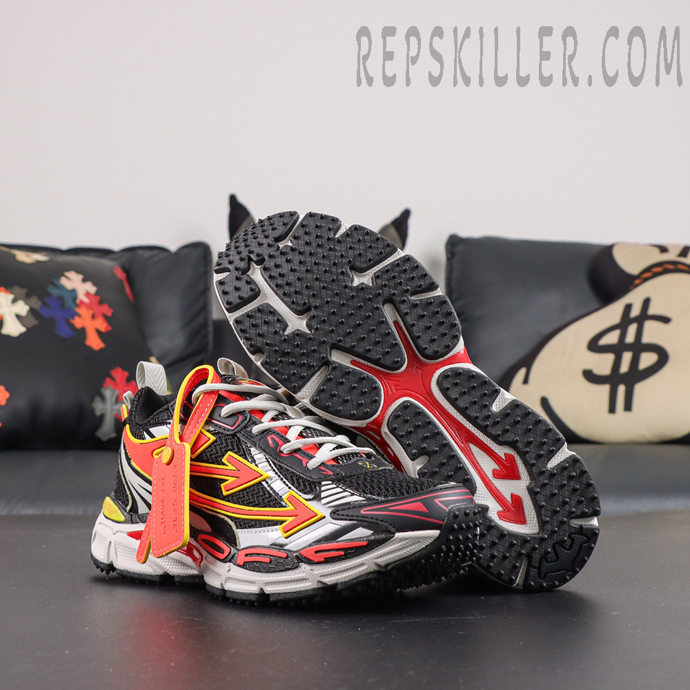 Off-White Be Right Back Sneakers 'BLACK - CORAL RED'