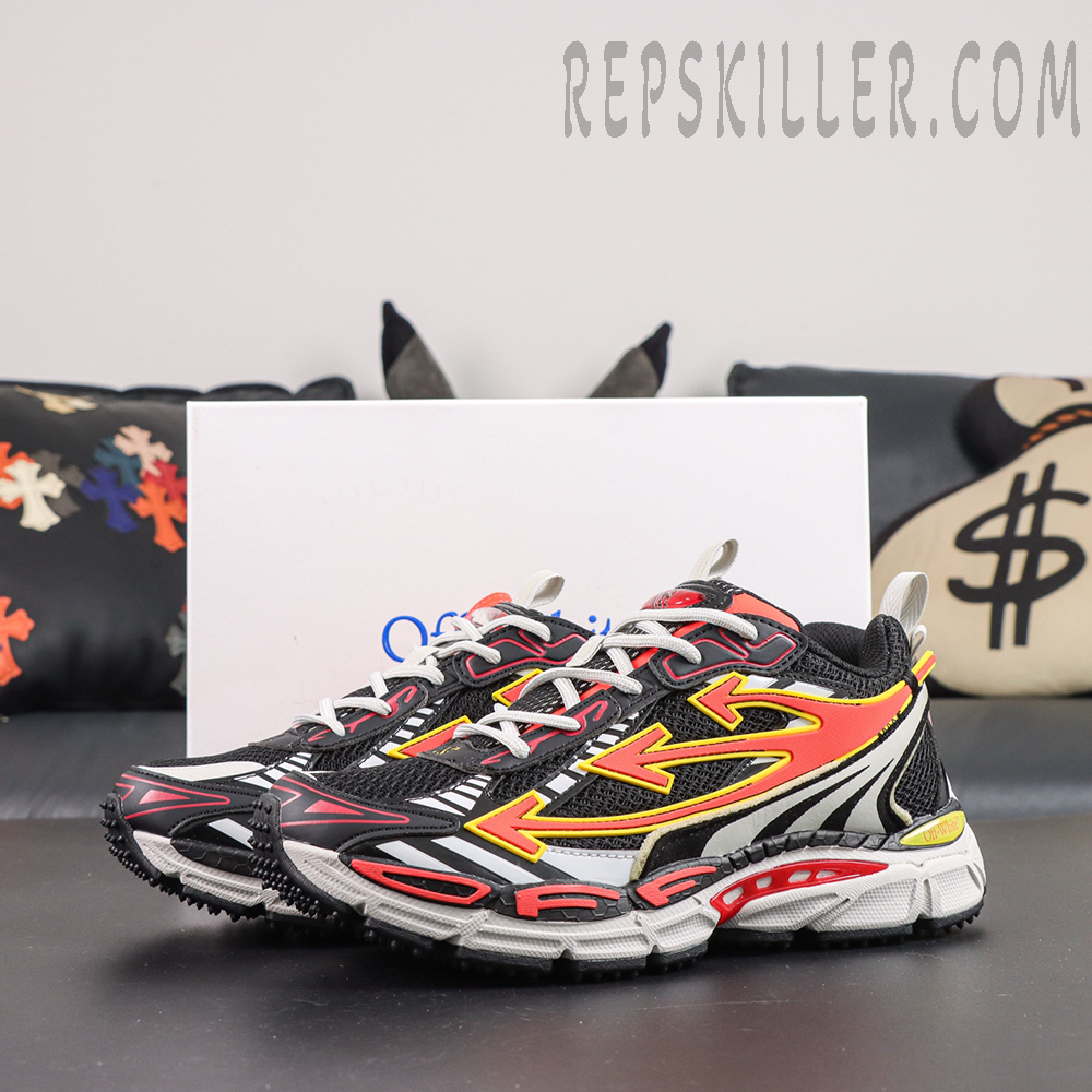 Off-White Be Right Back Sneakers 'BLACK - CORAL RED'