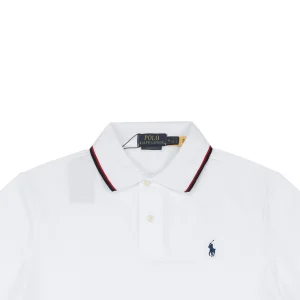 Ralph Lauren Contrast Trim Pony Embroidered Polo T-Shirt White