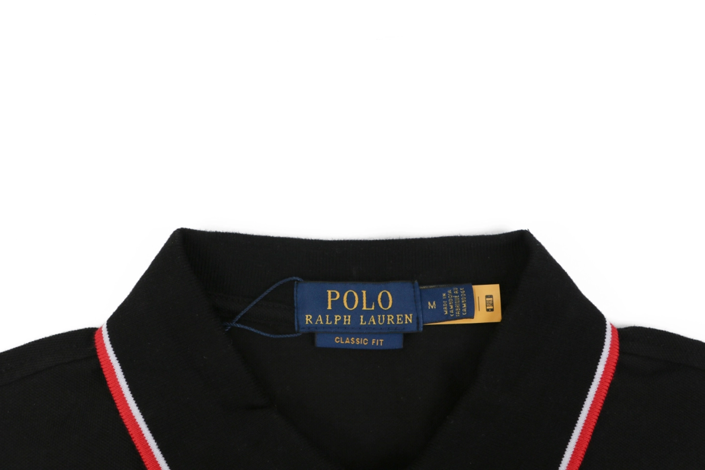 Ralph Lauren Contrast Trim Pony Embroidered Polo T-Shirt Black Collar