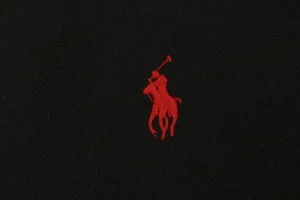 Ralph Lauren Contrast Trim Pony Embroidered Polo T-Shirt Black Brand