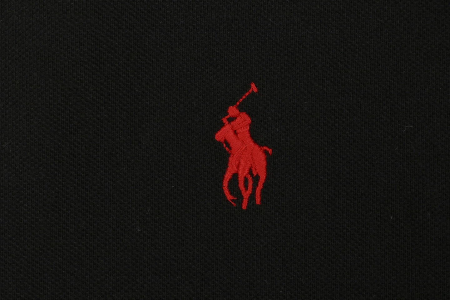 Ralph Lauren Contrast Trim Pony Embroidered Polo T-Shirt Black Brand
