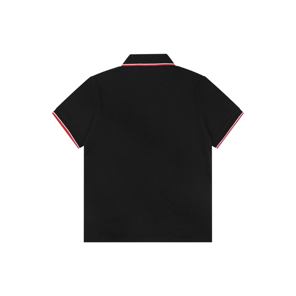 Ralph Lauren Contrast Trim Pony Embroidered Polo T-Shirt Black Back view