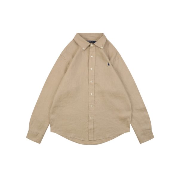 Ralph Lauren Linen Shirt Khaki Front view