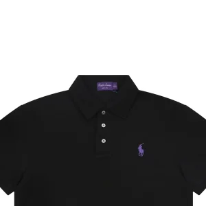 Ralph Lauren Purple Pony Logo Polo T-Shirt Black