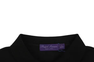 Ralph Lauren Purple Pony Logo Polo T-Shirt Black Collar