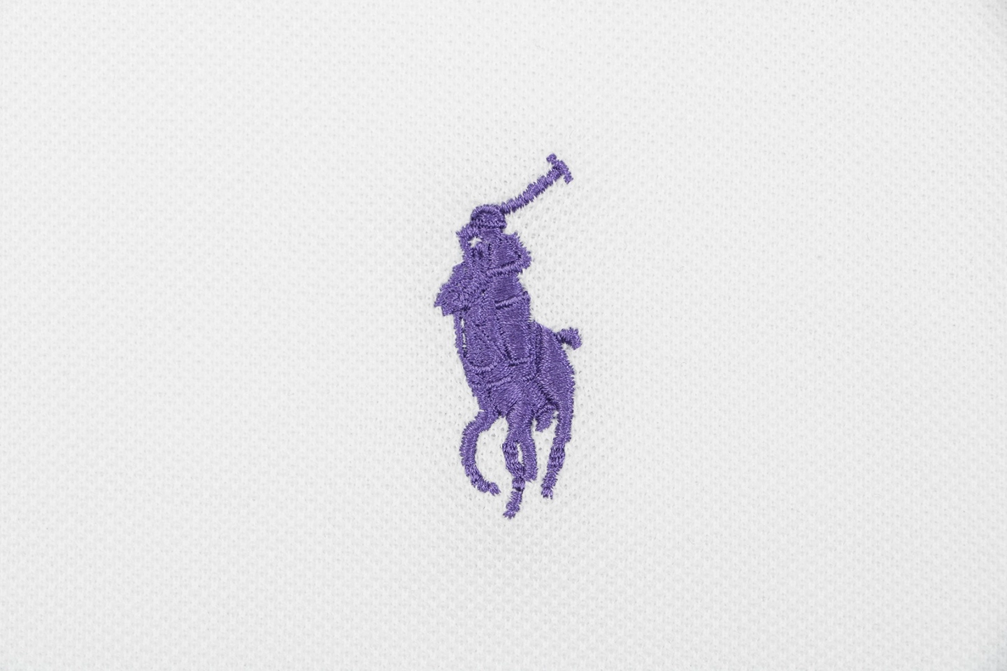 Ralph Lauren Purple Pony Logo Polo T-Shirt White Brand