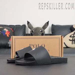 Ralph Lauren Signature Pony Slide 'Black'