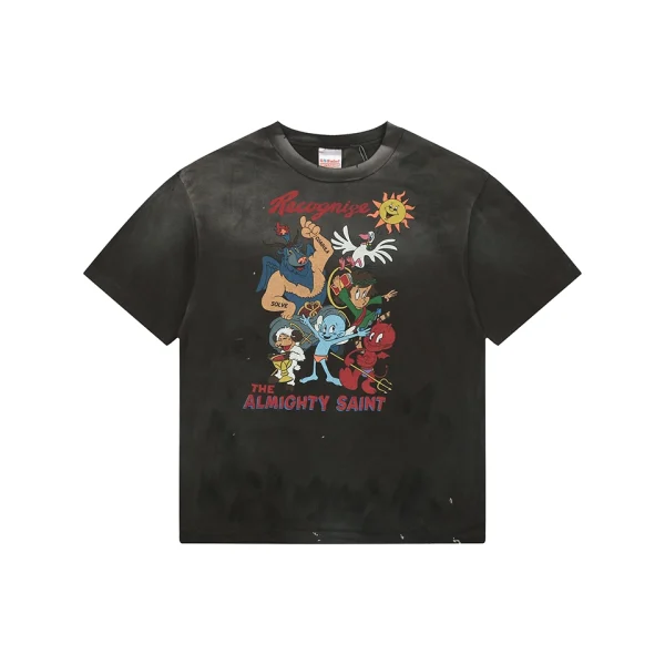Saint Michael Almighty Saint Cartoon Graphic T-Shirt Front view