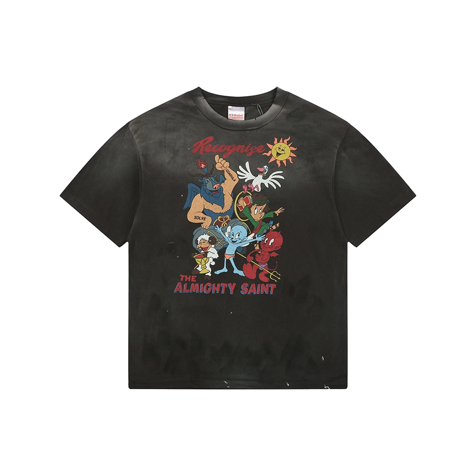 Saint Michael Almighty Saint Cartoon Graphic T-Shirt Front view