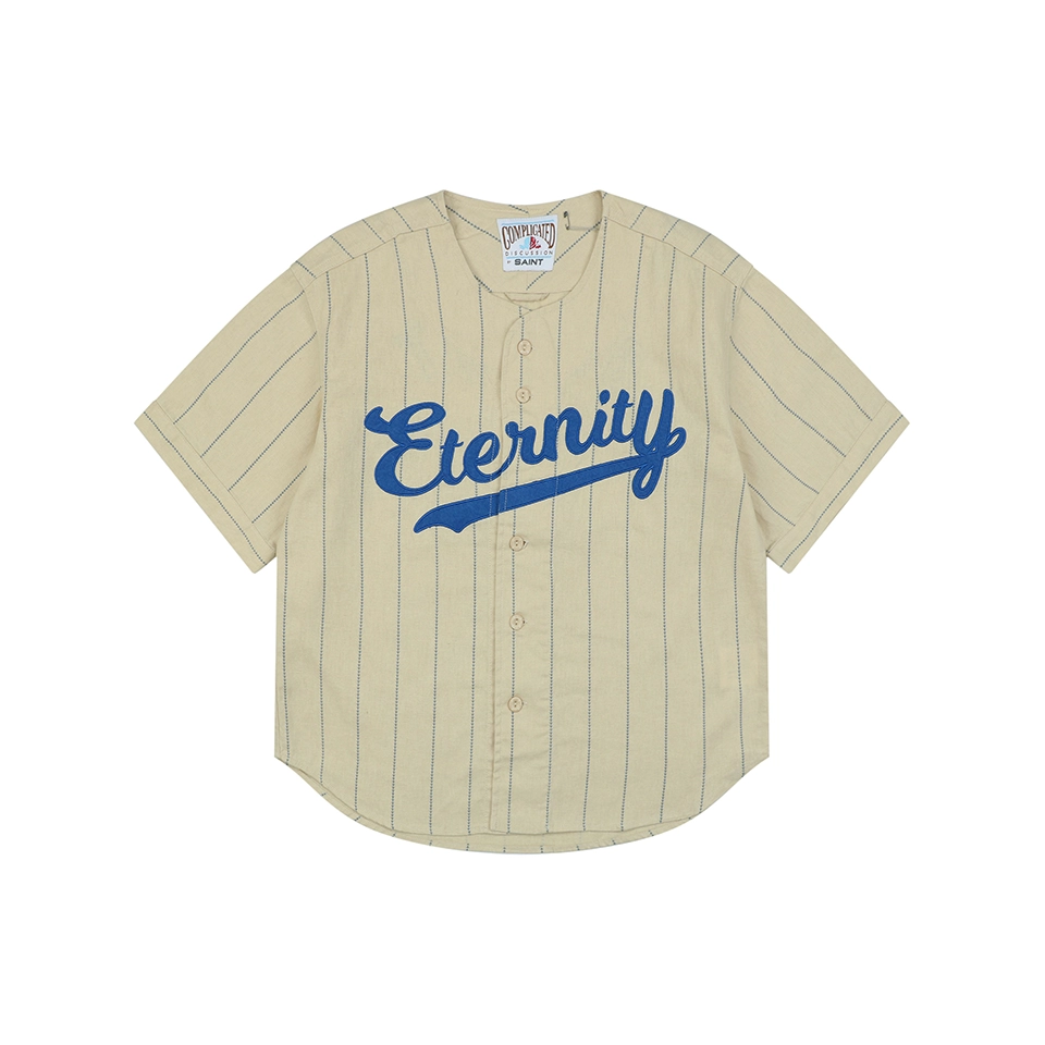 Saint Michael Eternity 42 Pinstripe Baseball T-Shirt Front view