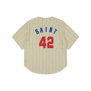 Saint Michael Eternity 42 Pinstripe Baseball T-Shirt Back view