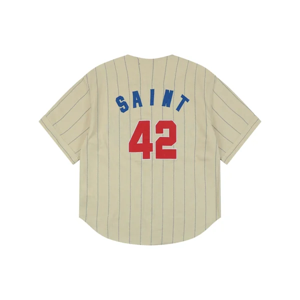 Saint Michael Eternity 42 Pinstripe Baseball T-Shirt Back view