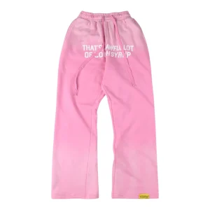 That’s A Awful Lot Of Cough Syrup Bold Letter Sweatpants Pink Front view