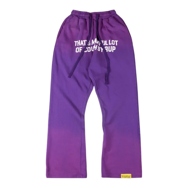 That’s A Awful Lot Of Cough Syrup Bold Letter Sweatpants Purple Front view