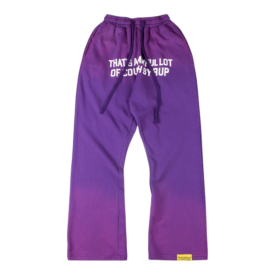 That’s A Awful Lot Of Cough Syrup Bold Letter Sweatpants Purple Front view