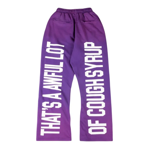 That’s A Awful Lot Of Cough Syrup Bold Letter Sweatpants Purple Back view