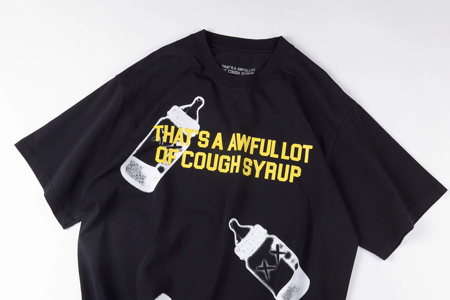 That’s A Awful Lot Of Cough Syrup Bottle Scatter Graphic T-Shirt1