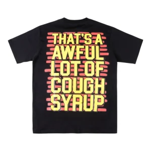 That’s A Awful Lot Of Cough Syrup Cartoon Cup Graphic T-Shirt Black Back view