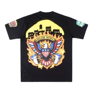 That’s A Awful Lot Of Cough Syrup Harlem World Eagle Graphic T-Shirt Black Back view