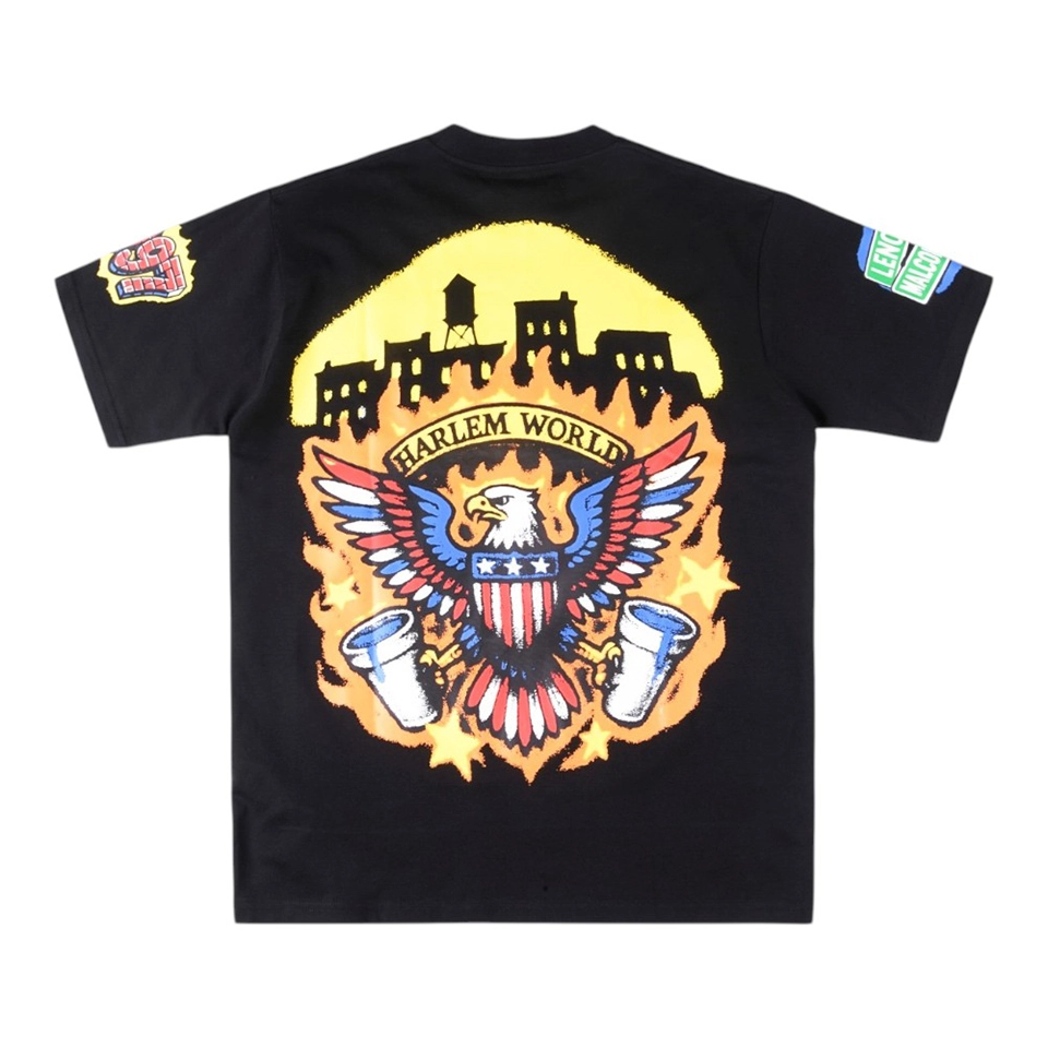 That’s A Awful Lot Of Cough Syrup Harlem World Eagle Graphic T-Shirt Black Back view