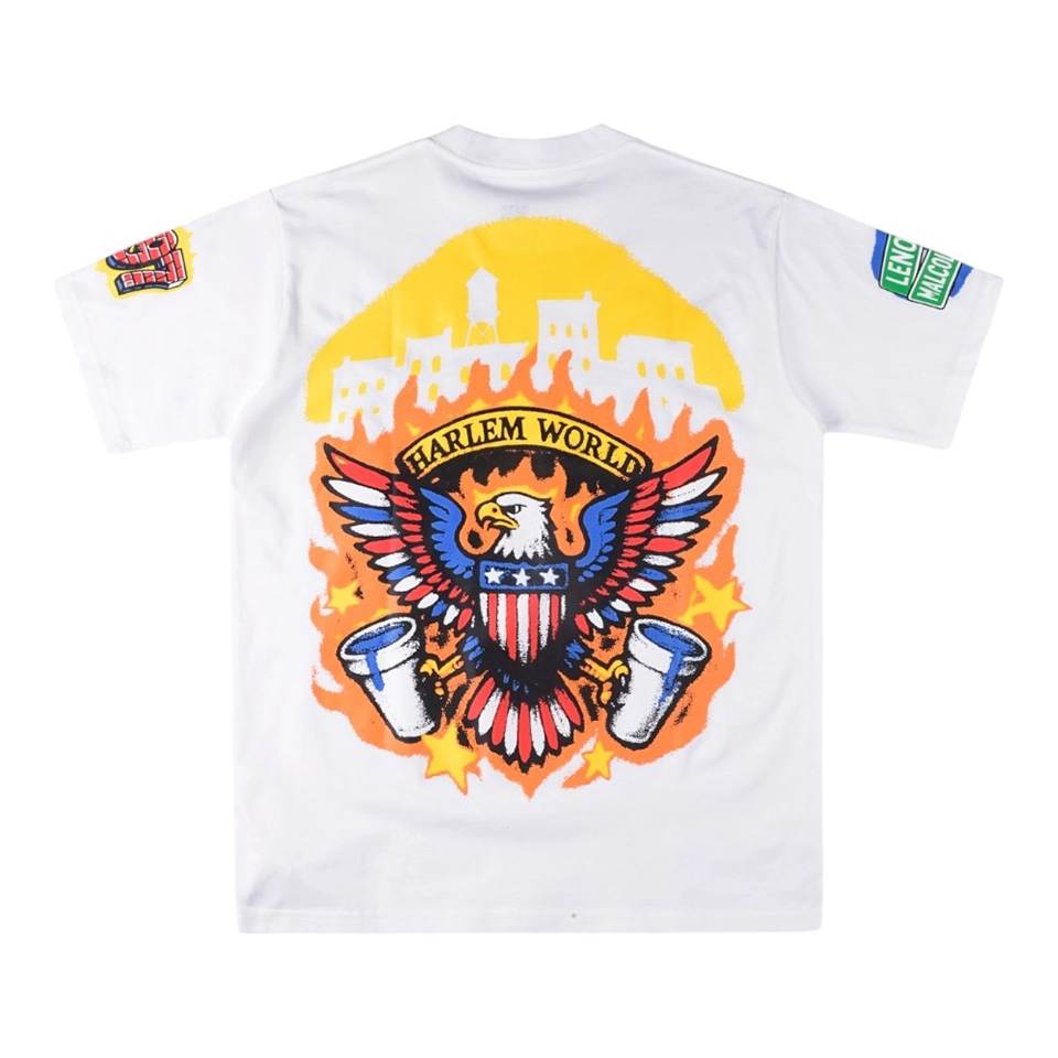 That’s A Awful Lot Of Cough Syrup Harlem World Eagle Graphic T-Shirt White Back view