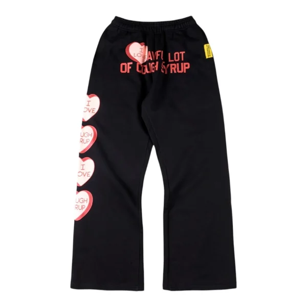 That’s A Awful Lot Of Cough Syrup Heart Print Sweatpants Front view