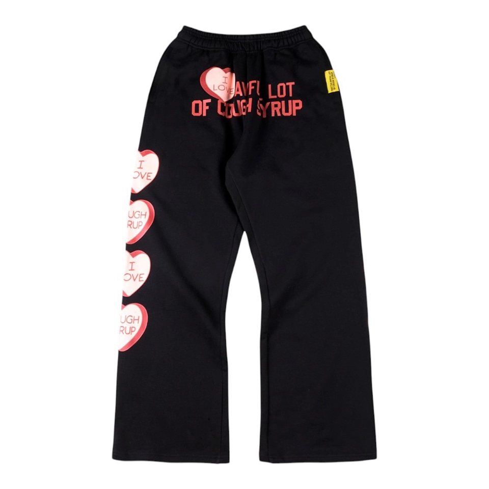 That’s A Awful Lot Of Cough Syrup Heart Print Sweatpants Front view